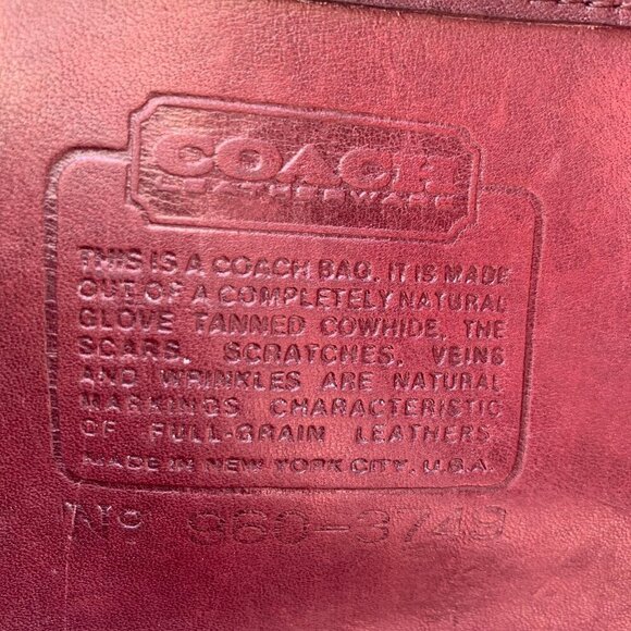 Coach Vintage Burgundy Leather Slim Satchel Large 1970s/80s Full Grain Cowhide - Picture 3 of 16
